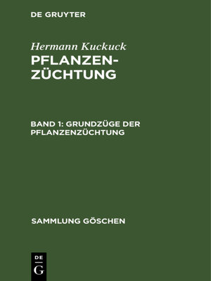 cover image of Grundzüge der Pflanzenzüchtung